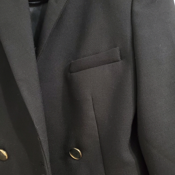 ZARA BASIC Black Crop Blazer with Gold Buttons - Picture 4 of 8